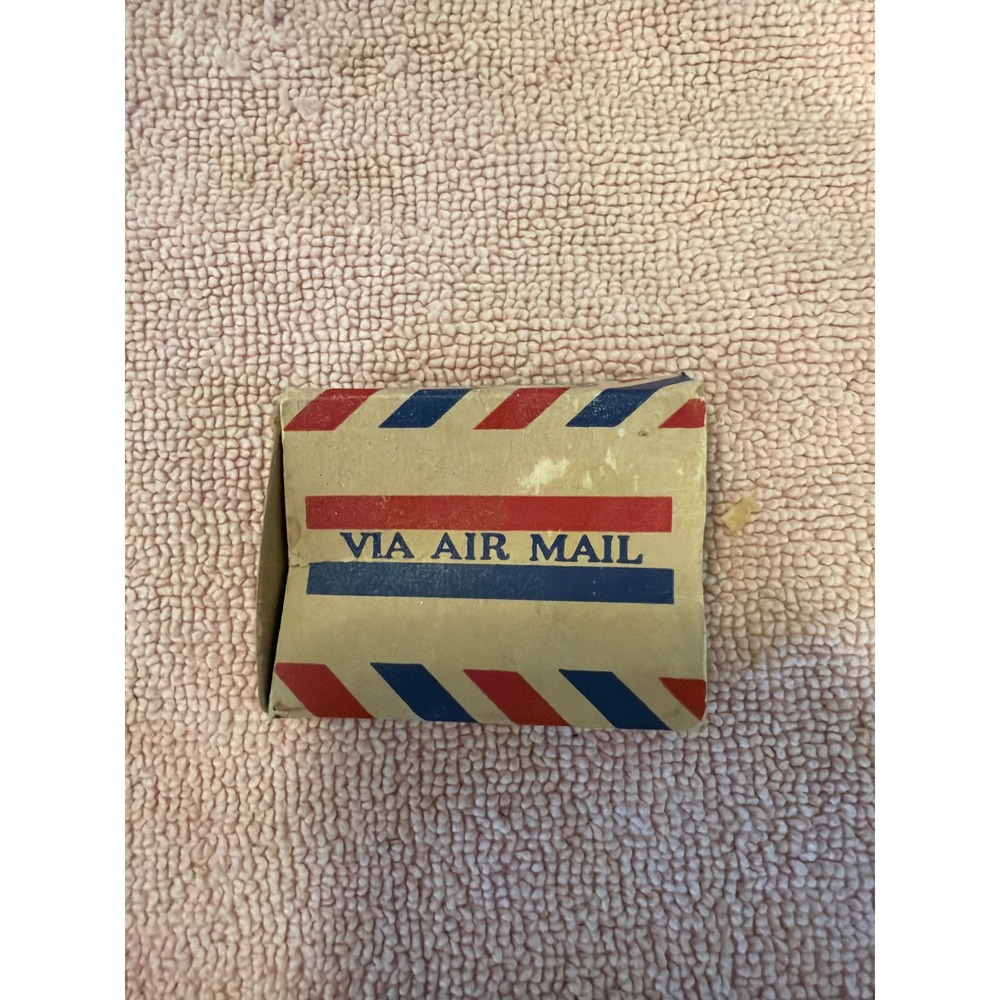 Vintage Air Mail Sticker Box Set Red White Blue Retro Postal Ephemera Labels